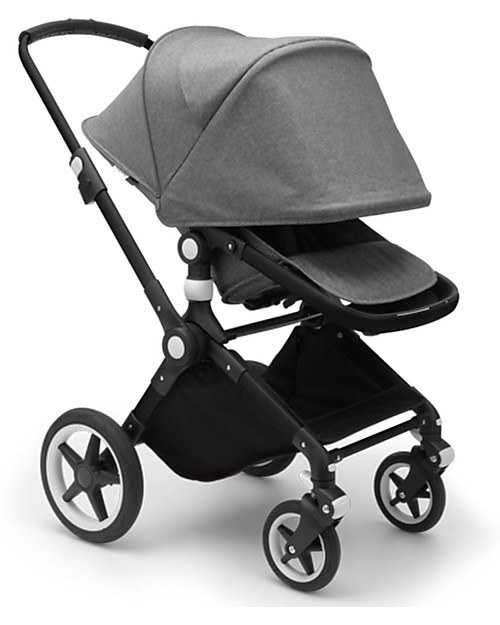 Bugaboo Bugaboo Lynx - Telaio Nero + Rivestimento Grigio Mélange - Passeggino + Navicella Passeggini Classici