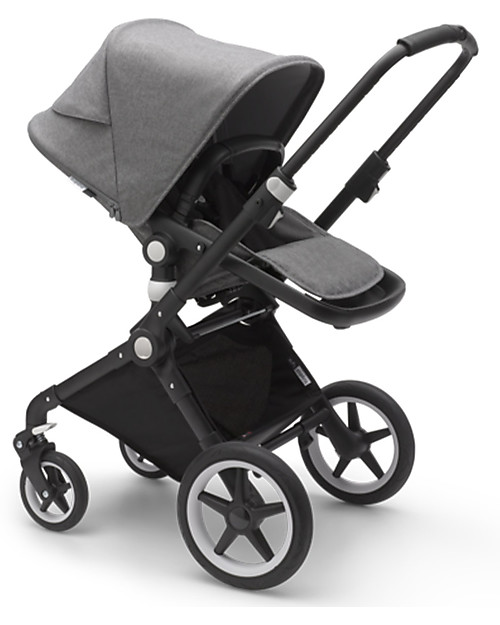 Bugaboo Bugaboo Lynx - Telaio Nero + Rivestimento Grigio Mélange - Passeggino + Navicella Passeggini Classici