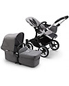Bugaboo Carrozzina e Passeggino Bugaboo Donkey 3 Mono - Telaio Alluminio + Rivestimento Grigio Melange + Cappottina Grigio Mélange - Si converte in doppio in soli 3 click! Passeggini Gemellari
