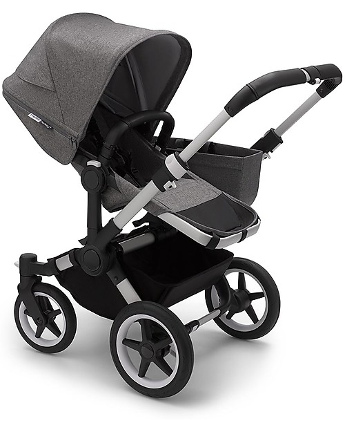 Bugaboo Carrozzina e Passeggino Bugaboo Donkey 3 Mono - Telaio Alluminio + Rivestimento Grigio Melange + Cappottina Grigio Mélange - Si converte in doppio in soli 3 click! Passeggini Gemellari