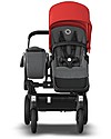 Bugaboo Carrozzina e Passeggino Bugaboo Donkey 3 Mono - Telaio Alluminio+Rivestimento Grigio Melange+ Cappottina Rosso - Si converte in doppio in soli 3 click! Passeggini Gemellari