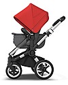 Bugaboo Carrozzina e Passeggino Bugaboo Donkey 3 Mono - Telaio Alluminio+Rivestimento Grigio Melange+ Cappottina Rosso - Si converte in doppio in soli 3 click! Passeggini Gemellari