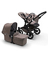 Bugaboo Carrozzina e Passeggino Bugaboo Donkey 3 Mono - Telaio Nero+ Rivestimento Mineral Tortora+Cappottina Mineral Taupe - Si converte in doppio in soli 3 click! Passeggini Gemellari