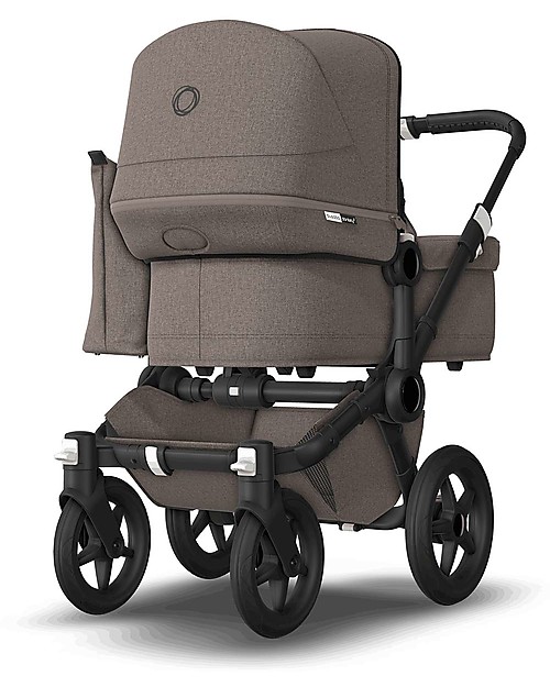 Bugaboo Carrozzina e Passeggino Bugaboo Donkey 3 Mono - Telaio Nero+ Rivestimento Mineral Tortora+Cappottina Mineral Taupe - Si converte in doppio in soli 3 click! Passeggini Gemellari