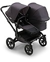 Bugaboo Carrozzina/Passeggino Donkey 5 Mineral Mono Completo - Nero/Antracite - Si Converte in Gemellare in Soli 3 Click! Passeggini Gemellari
