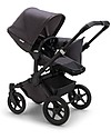 Bugaboo Carrozzina/Passeggino Donkey 5 Mineral Mono Completo - Nero/Antracite - Si Converte in Gemellare in Soli 3 Click! Passeggini Gemellari