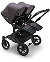 Bugaboo Carrozzina/Passeggino Donkey 5 Mineral Mono Completo - Nero/Antracite - Si Converte in Gemellare in Soli 3 Click! Passeggini Gemellari