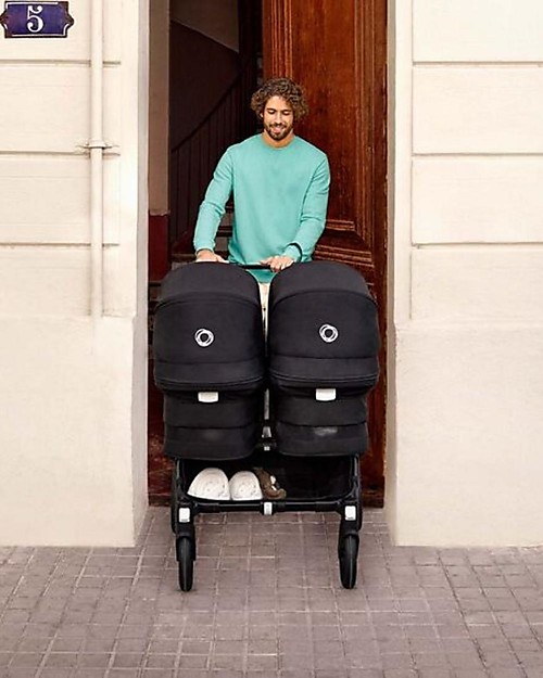 Bugaboo Carrozzina/Passeggino Donkey 5 Mineral Mono Completo - Nero/Antracite - Si Converte in Gemellare in Soli 3 Click! Passeggini Gemellari