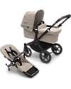 Bugaboo Carrozzina/Passeggino Donkey 5 Mono Completo - Nero/Desert Taupe - Si Converte in Gemellare in Soli 3 Click! Passeggini Trio e Duo