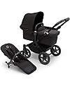 Bugaboo Carrozzina/Passeggino Donkey 5 Mono Completo - Nero - Si Converte in Gemellare in Soli 3 Click! Passeggini Gemellari