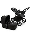 Bugaboo Carrozzina/Passeggino Donkey 5 Mono Completo - Nero - Si Converte in Gemellare in Soli 3 Click! Passeggini Gemellari
