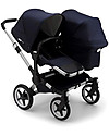 Bugaboo Kit di Conversione Duo Completo per Carrozzina Passeggino Bugaboo Donkey 3 Classic - Telaio Alluminio+Rivestimento Blu Scuro+Cappottina Blu Scuro Accessori Vari