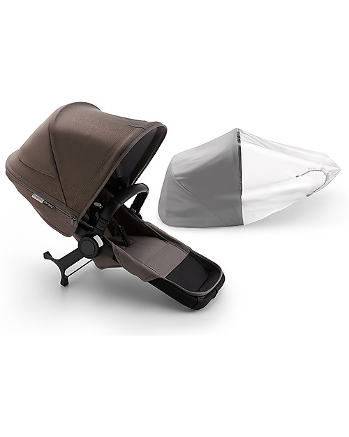 Bugaboo Kit di Conversione Duo Completo per Carrozzina Passeggino Bugaboo Donkey 3 Mono - Telaio Nero+Rivestimento Nero+Cappottina Mineral Tortora Accessori Vari