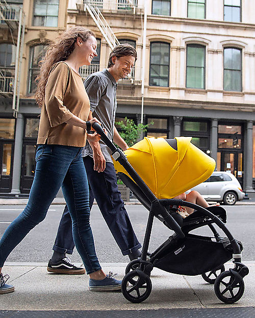 Bugaboo OUTLET - Bugaboo Bee 6 - Passeggino dalla Nascita ai 4 Anni - Telaio Nero+Rivestimento Giallo - Massima Manovrabilità in Città - Pezzo di Showroom Passeggini Leggeri
