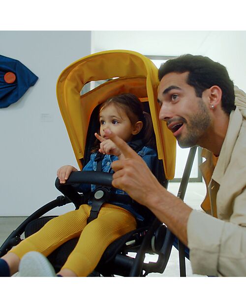 Bugaboo OUTLET - Bugaboo Bee 6 - Passeggino dalla Nascita ai 4 Anni - Telaio Nero+Rivestimento Giallo - Massima Manovrabilità in Città - Pezzo di Showroom Passeggini Leggeri