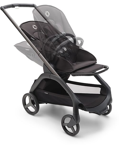 Bugaboo Passeggino Base  Bugaboo Dragonfly - Telaio e Seduta - Graphite Midnight Black - Ultracompatto dalla Nascita ai 15kg Passeggini Classici