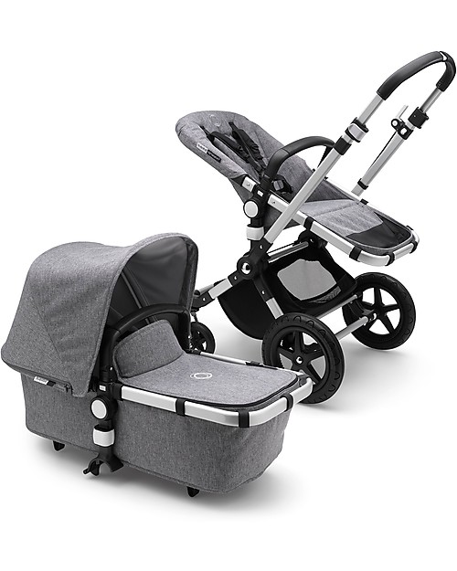 Bugaboo Passeggino Bugaboo Cameleon 3 Plus Con Seduta e Navicella - Telaio Alluminio + Rivestimento Grigio Melange - Il più versatile! Passeggini Classici