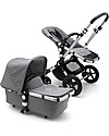 Bugaboo Passeggino Bugaboo Cameleon 3 Plus Con Seduta e Navicella - Telaio Alluminio + Rivestimento Grigio Melange - Il più versatile! Passeggini Classici