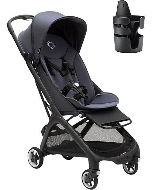 Bugaboo Passeggino Leggero Bugaboo Butterfly - Nero/Blu - Portabevande in Omaggio Passeggini Leggeri