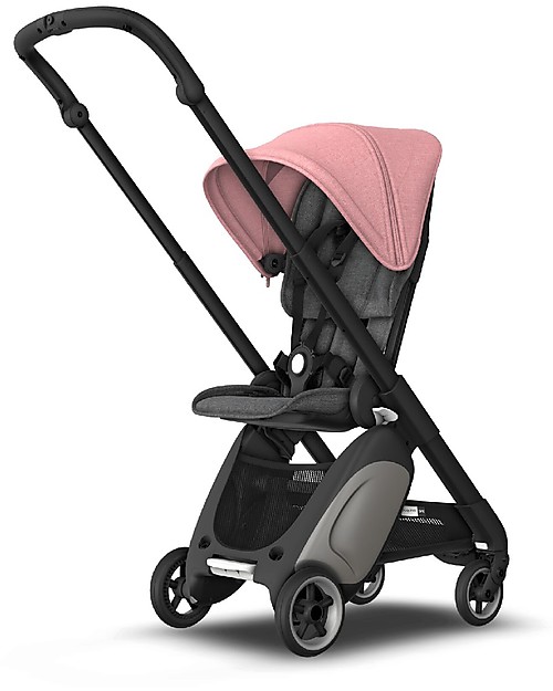Bugaboo Passeggino Ultra-compatto Bugaboo Ant - Telaio Nero + Rivestimento Grigio Melange/Rosa Passeggini Classici