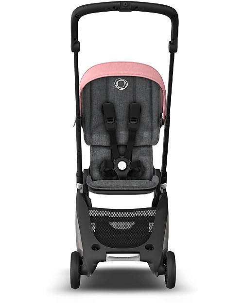Bugaboo Passeggino Ultra-compatto Bugaboo Ant - Telaio Nero + Rivestimento Grigio Melange/Rosa Passeggini Classici