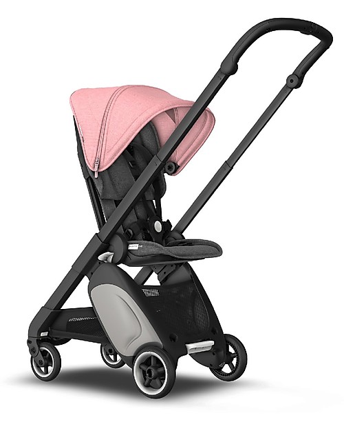 Bugaboo Passeggino Ultra-compatto Bugaboo Ant - Telaio Nero + Rivestimento Grigio Melange/Rosa Passeggini Classici