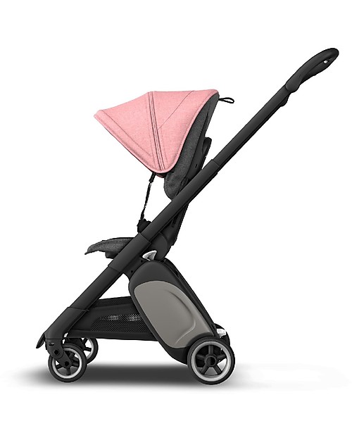 Bugaboo Passeggino Ultra-compatto Bugaboo Ant - Telaio Nero + Rivestimento Grigio Melange/Rosa Passeggini Classici