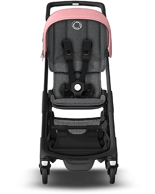 Bugaboo Passeggino Ultra-compatto Bugaboo Ant - Telaio Nero + Rivestimento Grigio Melange/Rosa Passeggini Classici