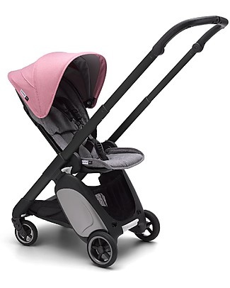 Bugaboo Passeggino Ultra-compatto Bugaboo Ant - Telaio Nero + Rivestimento Grigio Melange/Rosa Passeggini Leggeri