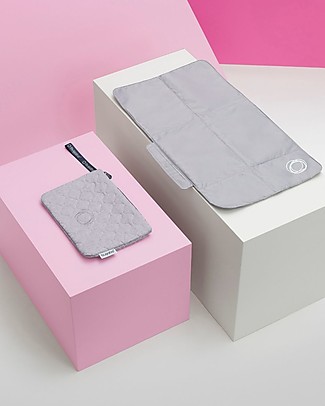 Bugaboo Pochette Porta Pannolini con Fasciatorio Pieghevole - Light Grey Melange Borse Cambio