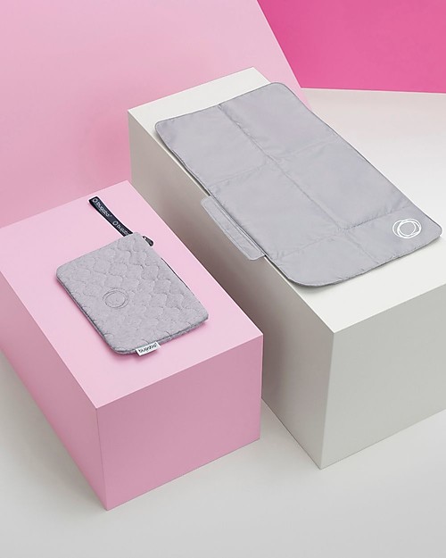 Bugaboo Pochette Porta Pannolini con Fasciatorio Pieghevole - Light Grey Melange Trousse e Pochette