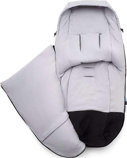 Bugaboo Sacco a Pelo Invernale Hi-Tech Universale per Passeggino Bugaboo - Misty Grey - con Piumino Extra Interno! Sacchi Passeggino