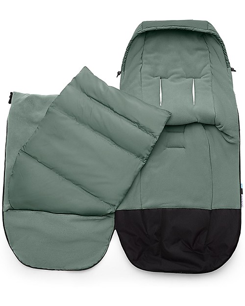 Bugaboo Sacco a Pelo Invernale Hi-Tech Universale per Passeggino Bugaboo - Pine Green - con Piumino Extra Interno! Sacchi Passeggino