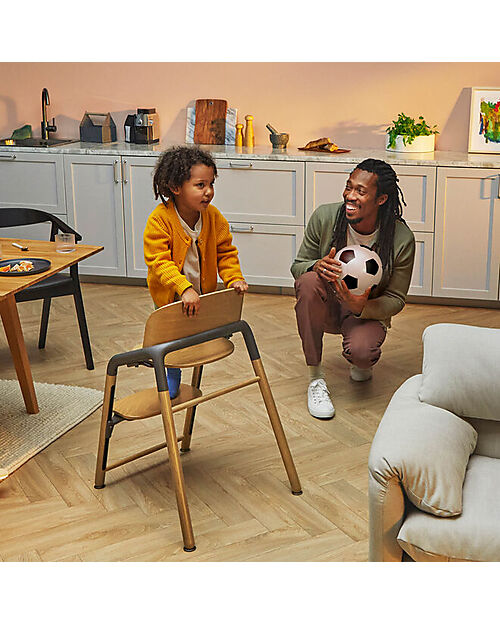 Bugaboo Sedia Evolutiva Giraffe - Grigio - Legno di Faggio FSC e Bio Plastica Sostenibile Seggioloni Pappa