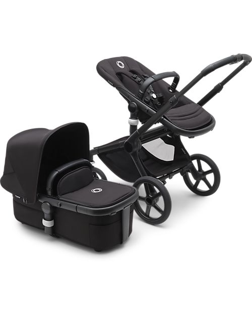 Bugaboo Set Completo Bugaboo Fox5 - Black Midnight Black - dalla Nascita ai 22kg Passeggini Trio e Duo