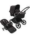 Bugaboo Set Completo Fox Cub - Black Midnight Black - dalla Nascita ai 22kg! Passeggini Trio e Duo