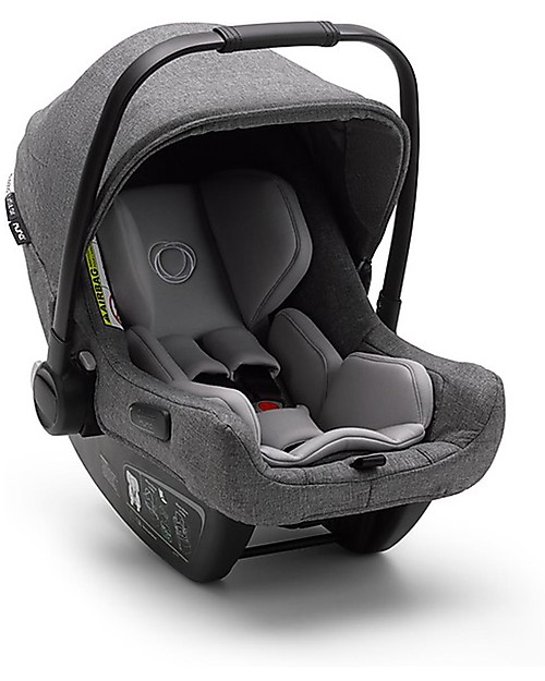 Bugaboo Trio Bee 6 Grigio Melange con Navicella e Seggiolino Auto Turtle Air Grigio Melange- Adattatori inclusi! Passeggini Trio e Duo