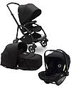 Bugaboo Trio Bee 6 Nero con Navicella e Seggiolino Auto Turtle Air Nero- Adattatori inclusi! Passeggini Trio e Duo