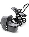 Bugaboo Trio Cameleon 3 Plus Grigio Melange con base Isofix e Seggiolino Auto Turtle Air Grigio Melange - Adattatori inclusi! Passeggini Trio e Duo