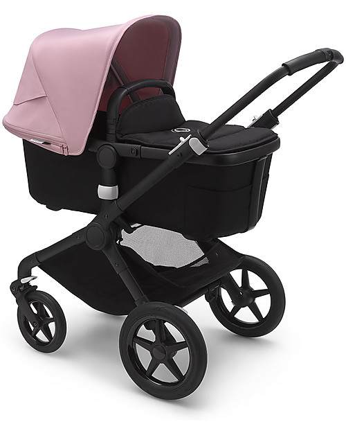 Bugaboo Trio Fox2 Nero con Cappottina Rosa e Seggiolino Auto Turtle Air Nero - Scelto da Chiara Ferragni! Passeggini Trio e Duo