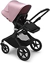 Bugaboo Trio Fox2 Nero con Cappottina Rosa e Seggiolino Auto Turtle Air Nero - Scelto da Chiara Ferragni! Passeggini Trio e Duo