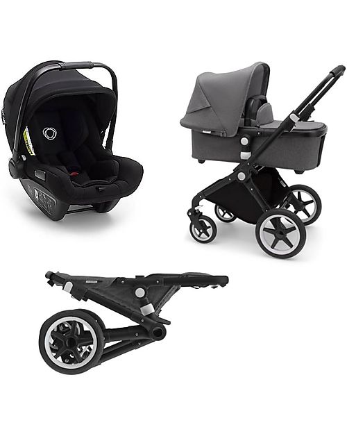 Cerchioni Passeggino Bugaboo Fox Nero Lucido - Ricambio Originale, Design Elegante E Resistente
