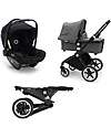 Bugaboo Trio Lynx Bugaboo con Navicella e Seggiolino Auto Turtle Air  Passeggini Trio e Duo