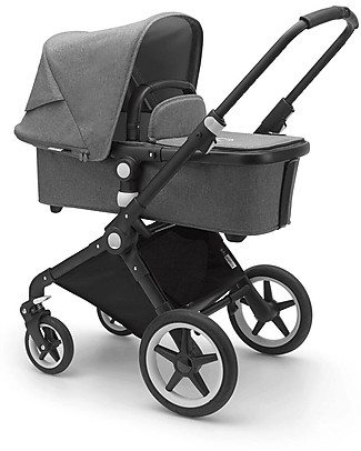 Bugaboo Trio Lynx Grigio Mélange con Seggiolino Turtle Air Grigio Mélange - Adattatori Inclusi! Passeggini Classici