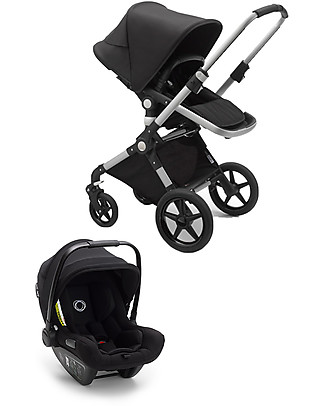 Bugaboo Trio Lynx Nero con Seggiolino Turtle Air Nero - Adattatori Inclusi! Passeggini
