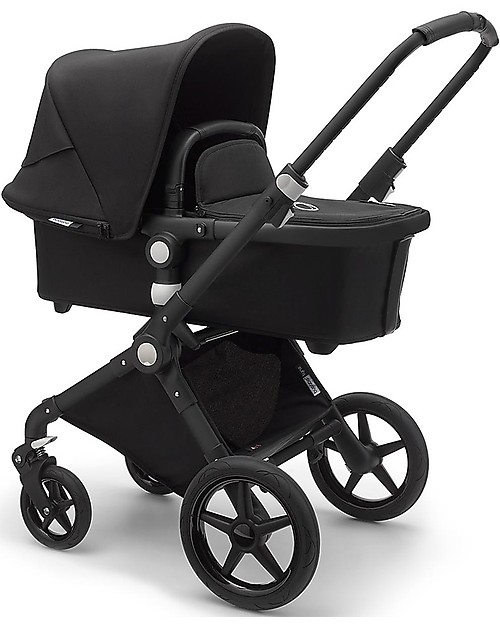 Bugaboo Trio Lynx Nero - Telaio Nero con Seggiolino Turtle Air Nero - Adattatori Inclusi! Passeggini Trio e Duo