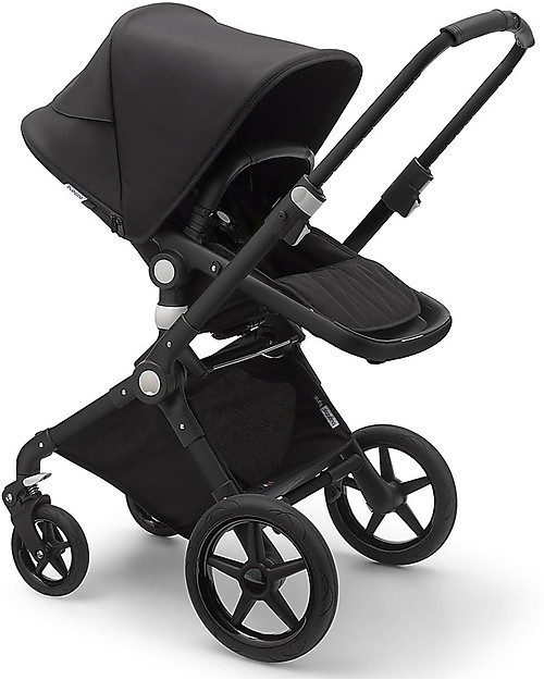 Bugaboo Trio Lynx Nero - Telaio Nero con Seggiolino Turtle Air Nero - Adattatori Inclusi! Passeggini Trio e Duo