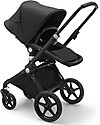 Bugaboo Trio Lynx Nero - Telaio Nero con Seggiolino Turtle Air Nero - Adattatori Inclusi! Passeggini Trio e Duo