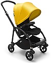 Bugaboo Trio Passeggino Bee 6 Giallo Limone con Navicella e Seggiolino Auto Turtle Air Nero - Adattatori inclusi! Passeggini Trio e Duo