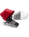 Bugaboo Trio Passeggino Donkey 3 Grigio Mélange con Cappottina Rossa e Seggiolino Turtle Air Grigio Mélange Passeggini Trio e Duo